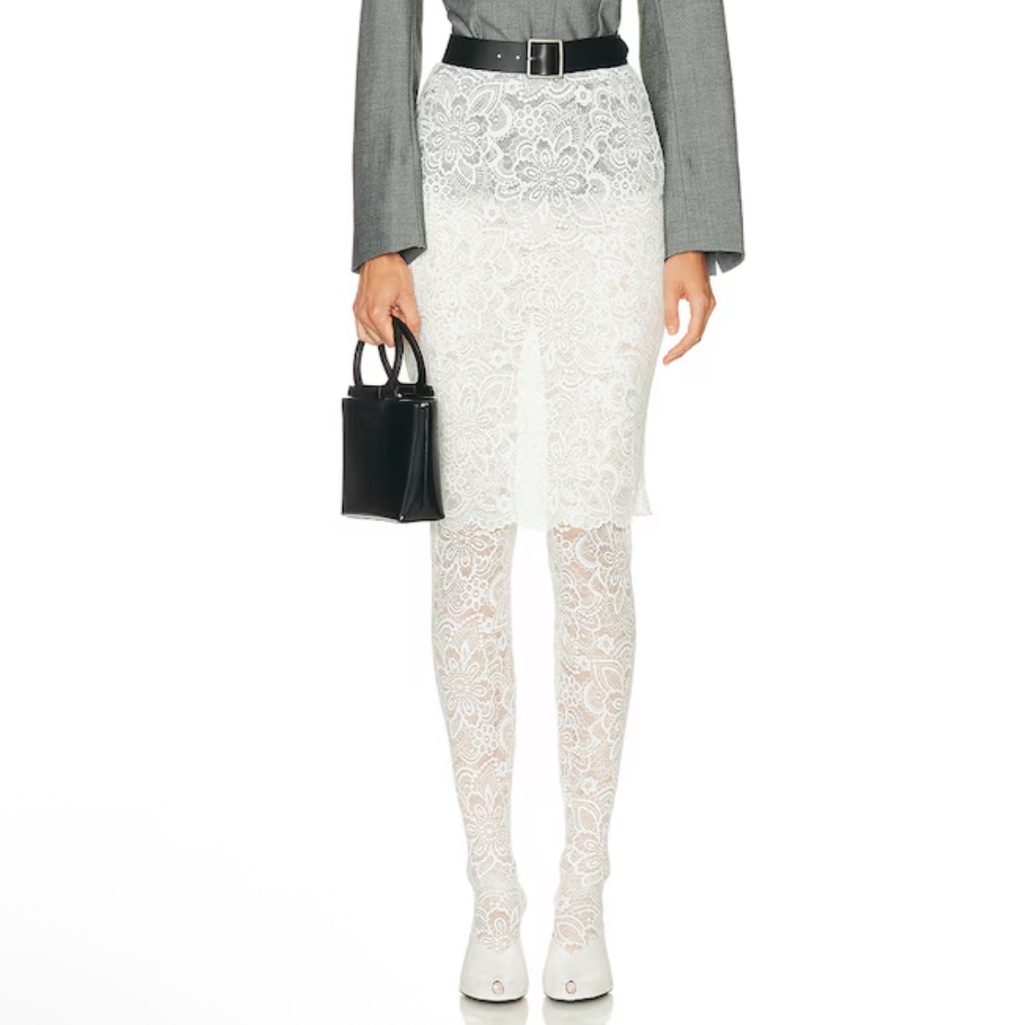 Beaufille Cassia Lace Stockings In White — image 3 of 6
